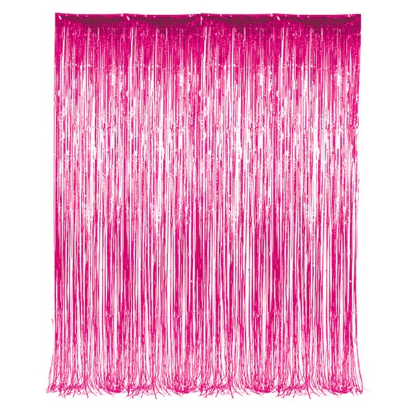 DR72367 Pink Foil Fringe Curtain